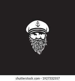 Vector Sailor Captain Portrait Logo Concept