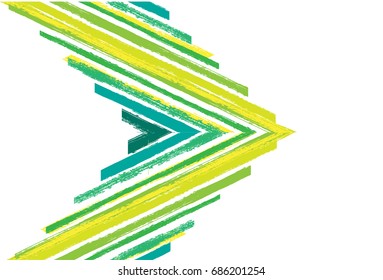 Vector sailor stripes summer pattern for fabric, print, textile. Hand painted graffiti abstract green, yellow, white stripes. Hipster fashion colorful smeared ink traces. Grunge funky vintage lines.