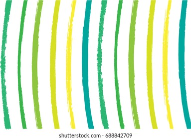 Vector sailor stripes summer pattern for fabric, print, textile. Hand painted abstract green, yellow, white graffiti lines. Hipster fashion smeared colorful ink traces. Grunge funky vintage waves.