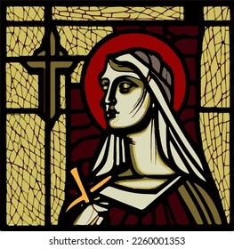 Vector of Saint Helena with crosses