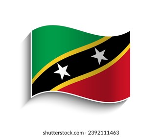 Vector Saint kitts and Nevis Waving Flag Icon