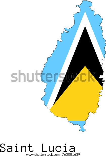 Vector Saint Lucia Map Silhouette Painted Stock Vector (Royalty Free ...