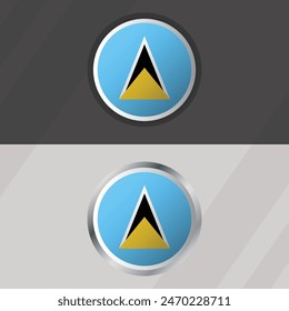 Vector Saint Lucia Round Flag Template