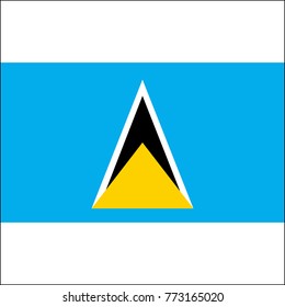 Vector of Saint Lucia's Flag, National Days of Saint Lucia, Blue, Yellow, Black and White