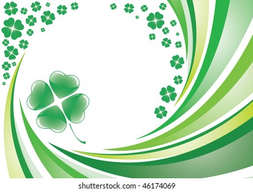 Vector saint patrick's background with four leaf clover design.