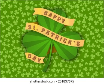 vector Saint Patrick's Day with a green clover background