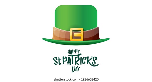 vector saint patrick's day horizontal banner with greeting text and green funky patricks hat on white background. saint patrick's day poster, flyer or web banner design template