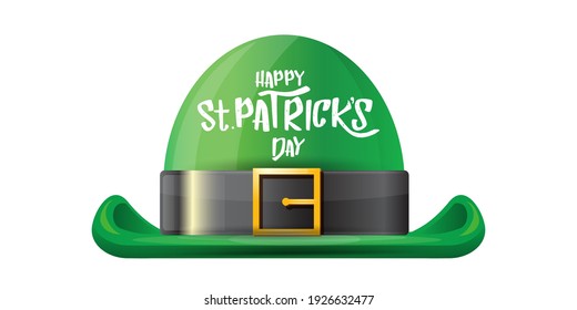 vector saint patrick's day horizontal banner with greeting text and green funky patricks hat on white background. saint patrick's day poster, flyer or web banner design template