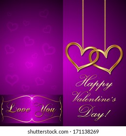 Vector saint valentine greeting card with hearts