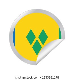 Vector Saint Vincent and the Grenadines circle folded