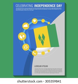 Vector Saint Vincent and the Grenadines Independence Day Flyer template. Creative Brochure Title Page. National Day Leaflet design element. vector illustration
