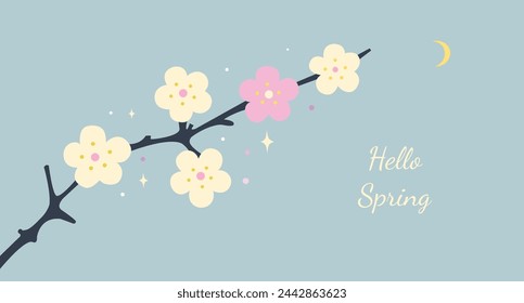 Vector Sakura branch- spring banner concept, background