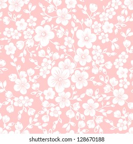 Vector sakura flower seamless pattern element. Elegant texture for backgrounds. Cherry blossom