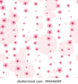 Vector sakura flower seamless pattern element. Texture for backgrounds. Romantic background sakura flower. Seamless pattern with pink flower. Vector illustration. Spring background.