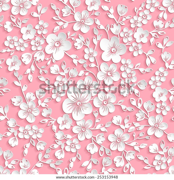 Sakura digital paper  Floral spring digital paper  Cherry blossom seamless pattern files