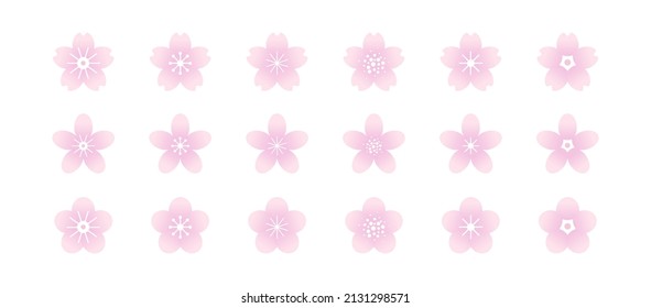 Vector Sakura flowers icons set.