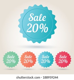 Vector sale 20% badge sticker