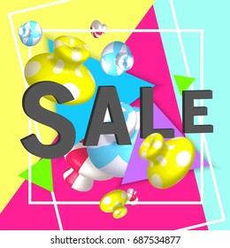 Vector sale 3d banner design.