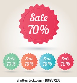 Vector sale 70% badge sticker