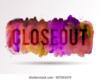 Vector sale abstract background. Colorful watercolor texture blot. Handmade  frame. Black Friday. Holiday banner