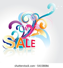 vector sale background art with floral around it