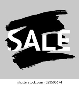 Vector sale background with black brush strokes