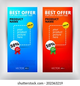 Vector sale backgrounds. Banners set. Best offer.