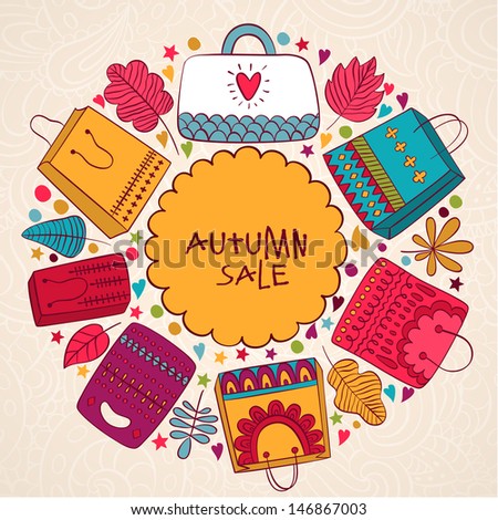 Vector sale bags banner background template card