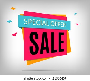 Vector Sale banner. Beautiful discount poster. Sale tag. Sale poster on a abstract gray background. Sale background. Special offer banner. Discount label. Discount tag. Promotion banner.