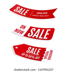 Vector sale banner design red,label red