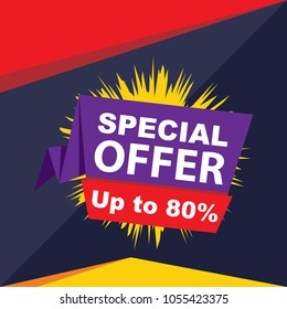 Vector sale banner design template