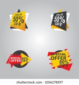 Vector sale banner design template