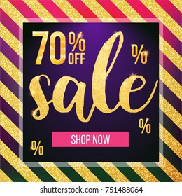 Vector sale banner. Design template. Modern fashion web banner for applications or online services.