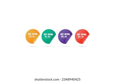 Vector sale banner with get extra up to percent off illustration