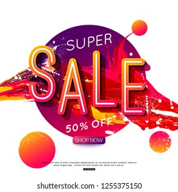 vector sale banner layout design for online shopping and printing