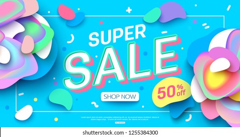 vector sale banner layout design for online shopping and printing
