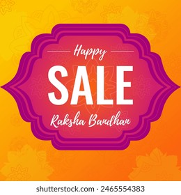 Venta de Vector Anuncio forma cuadrada para Raksha Bandhan venta. Diseño degradado con mandalas