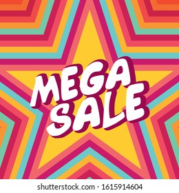 Vector sale banner template design. mega sale special offer. End of season banner. Web element.