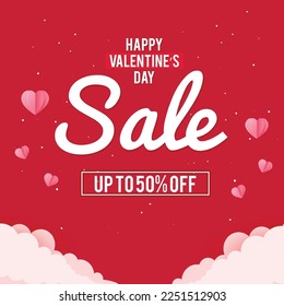 vector sale banner valentines day background