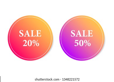 Vector sale banner for web store. Product stickers with offer. Stickers set sale.