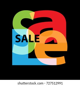 Vector Sale. Broken text