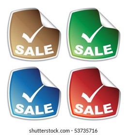 vector sale colored stickers