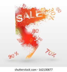 Vector sale concept; grunge element with percent discount
