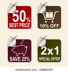 Vector sale coupons