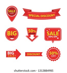 Vector Sale Discount, Sale here, Big sale, 50 percent Disscount, Special Discount.