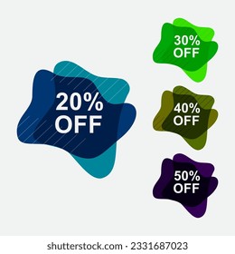Vector sale discount set with the various price.