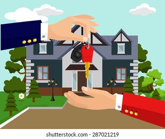 Vector sale house flat illustration