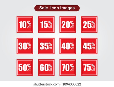 Vector Sale icon set. Discount price off and sales design template. Shopping and low price symbols