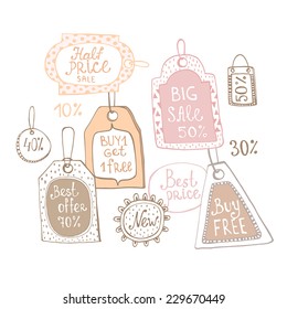 Vector sale labels set.