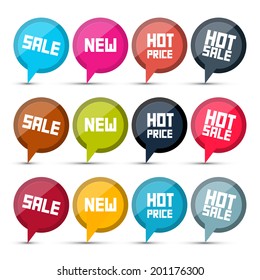 Vector Sale Labels Set on White Background